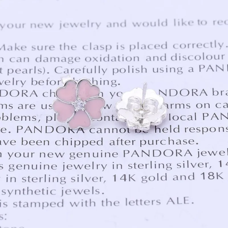 (slika za) PANDORA beli uhani s cvetovi jegliča - 290569EN12 - Ogled 3