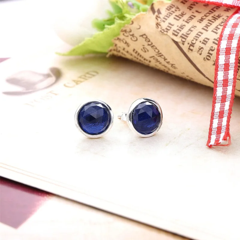 (slika za) PANDORA December Droplets, London Blue Crystal Stud Earrings - 290738nlb - Ogled 2