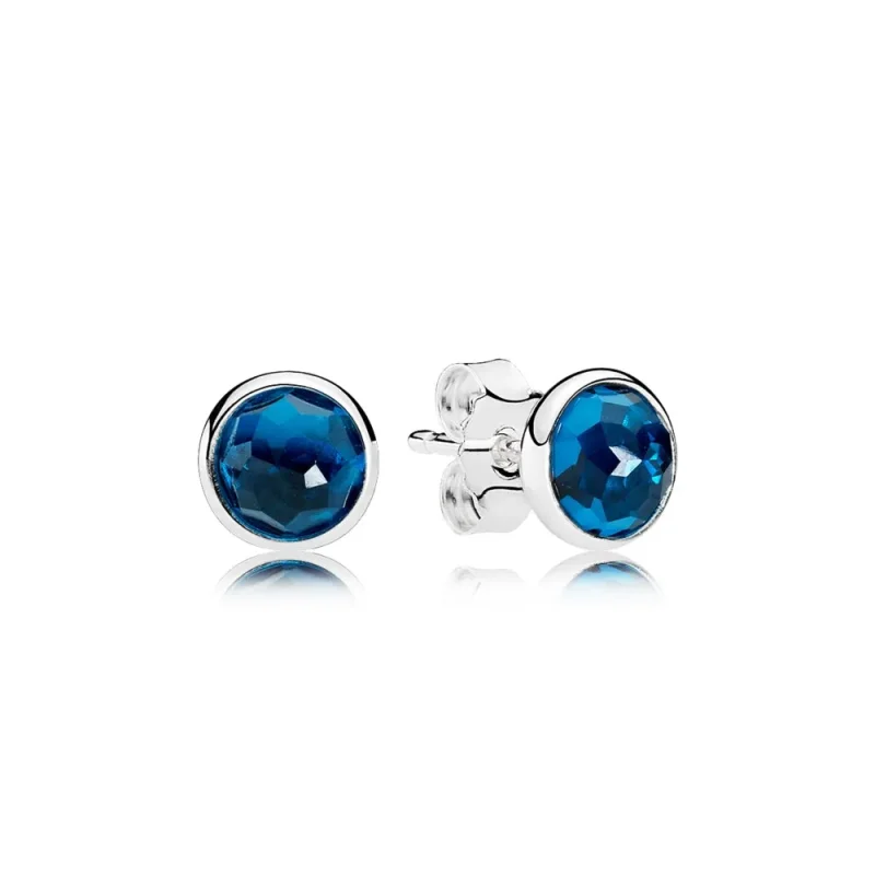 (slika za) PANDORA December Droplets, London Blue Crystal Stud Earrings - 290738nlb - Slika izdelka