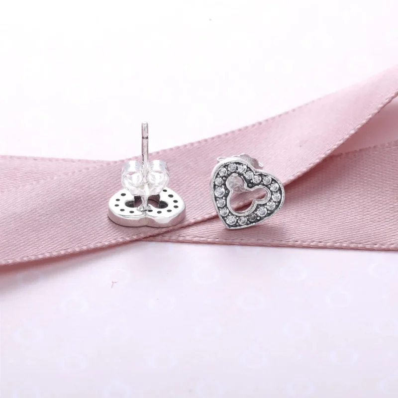 (slika za) PANDORA Disney, uhani s silhueto Mickeyja - 290579CZ - Ogled 3