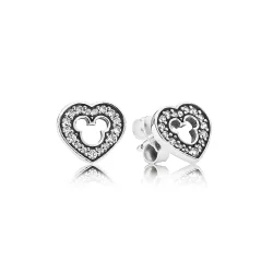PANDORA Disney, uhani s silhueto Mickeyja - 290579CZ