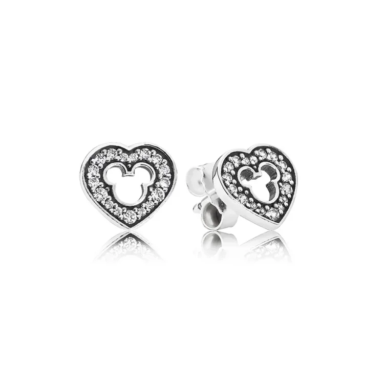 PANDORA Disney, uhani s silhueto Mickeyja - 290579CZ