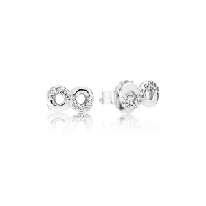 (slika za) PANDORA Infinite Love Stud uhani, prozoren CZ - 290695CZ
