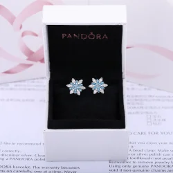 PANDORA kristalizirani uhani snežinkar - 290590NBLMX
