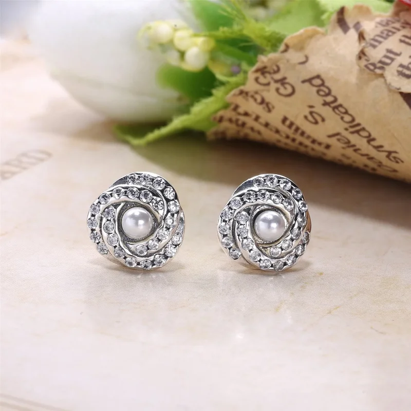 (slika za) PANDORA Luminous Love Knot Stud Uhani - 290740WCP - Ogled 2
