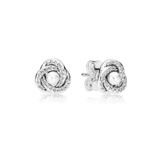 (slika za) PANDORA Luminous Love Knot Stud Uhani - 290740WCP