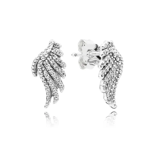 (slika za) PANDORA Majestic Feathers Stud Earrings - 290581CZ