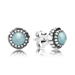 PANDORA March Birthstone Stud Uhani - 290543AQ