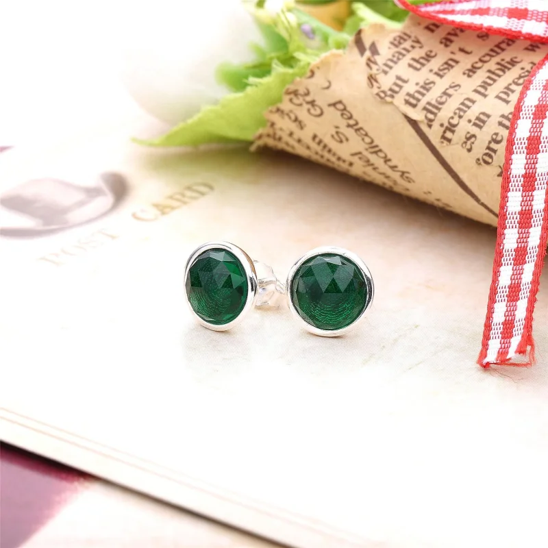 (slika za) PANDORA May Droplets, kraljevo-zeleni kristalni uhani - 290738nrg - Ogled 2