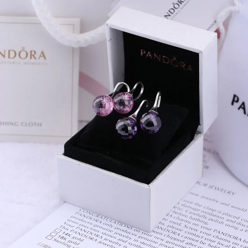 (slika za) PANDORA Morning Dew, roza Cz uhani - 290552PCZ - Ogled 2