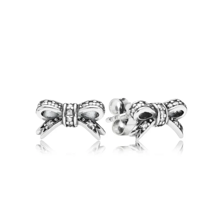PANDORA nežni uhani s pentljo - 290555CZ