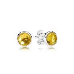 PANDORA November Droplets, uhani iz citrina - 290738ci