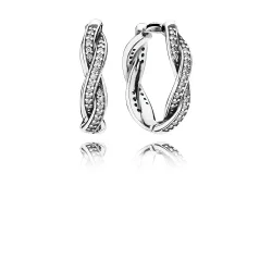 PANDORA obročasti uhani Twist of Faith - 290576CZ