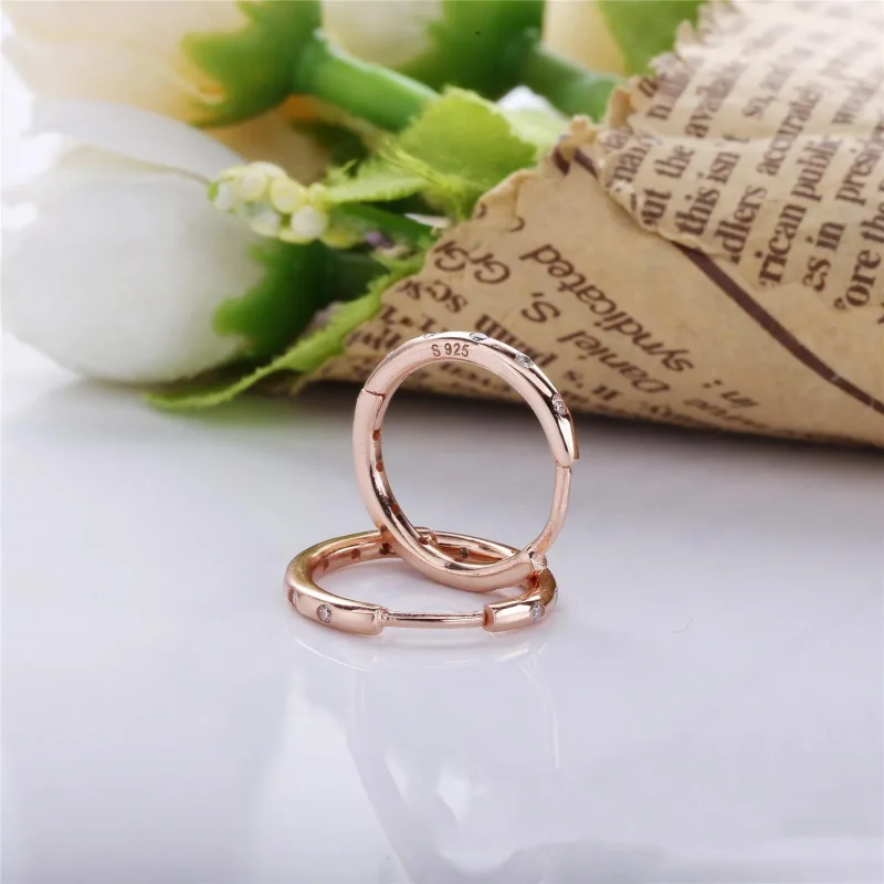 (slika za) PANDORA Rose™ Clear CZ Droplets Hoop Earrings - 286244CZ - Ogled 2