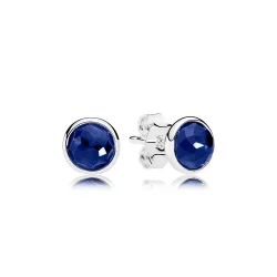 PANDORA September Droplets, uhani s čepki iz sintetičnega safirja - 290738ssa