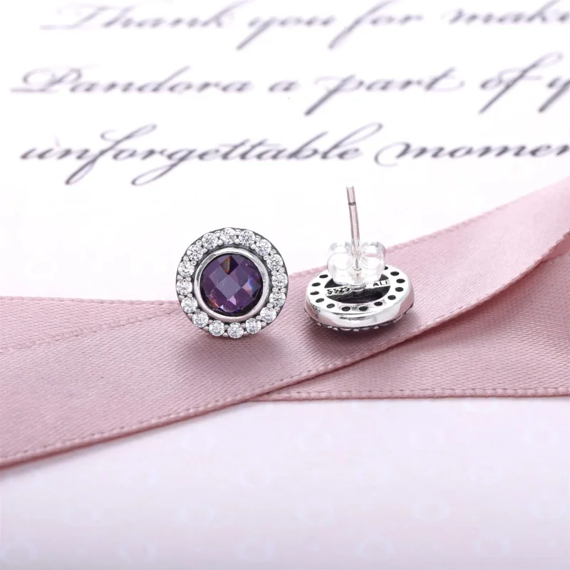 (slika za) PANDORA Statement Pink bleščeči uhani - 290553PCZ - Ogled 2