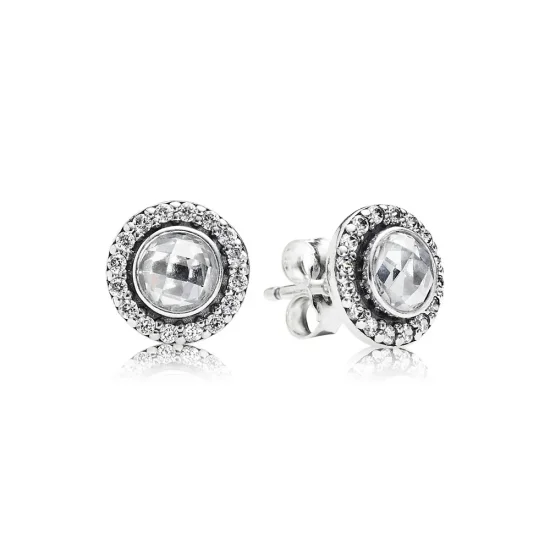 (slika za) PANDORA Statement Pink bleščeči uhani - 290553PCZ