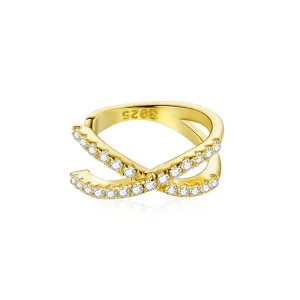 (slika za) Pandora Style 18ct pozlačena sponka za križno uho - SCE997-B