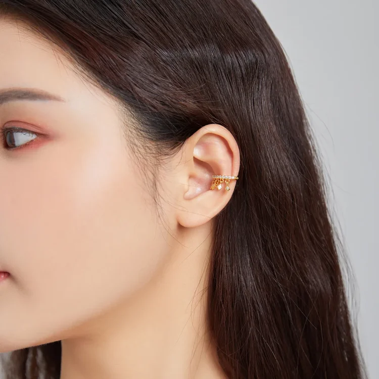 Pandora Style 18ct pozlačena sponka za ušesa My Girl - SCE1075