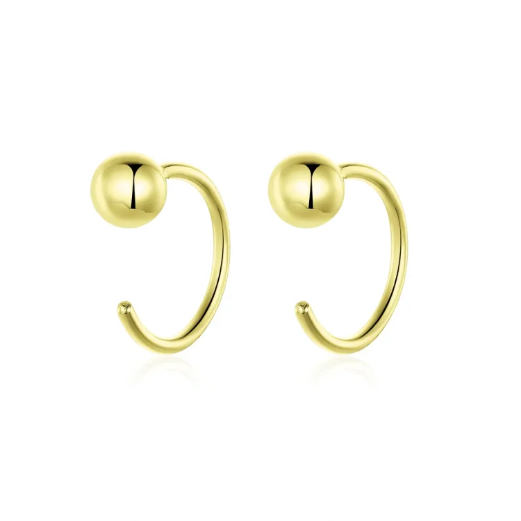 Pandora Style 18ct pozlačeni kroglični uhani v obliki obroča - SCE782-B