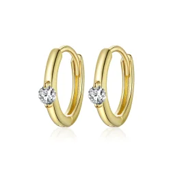 Pandora Style 18ct pozlačeni sijoči diamantni obročasti uhani - SCE1050-B