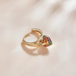 Pandora Style 18ct pozlačeni uhani Skrivnostna Španija Love Hoop - SCE1149