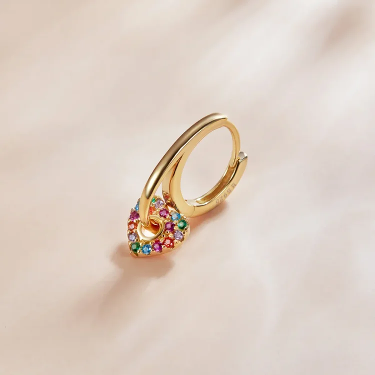 Pandora Style 18ct pozlačeni uhani Skrivnostna Španija Love Hoop - SCE1149
