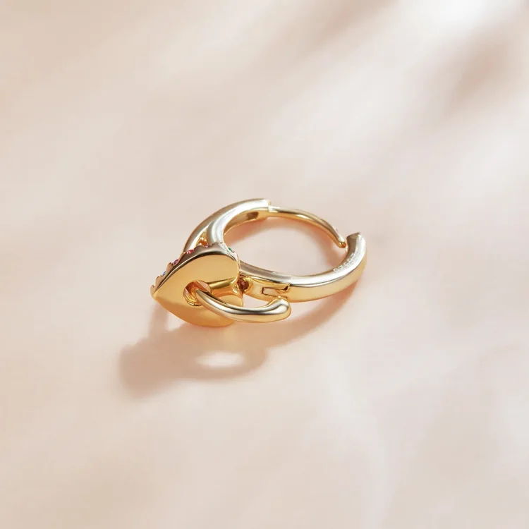 Pandora Style 18ct pozlačeni uhani Skrivnostna Španija Love Hoop - SCE1149