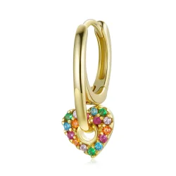 Pandora Style 18ct pozlačeni uhani Skrivnostna Španija Love Hoop - SCE1149