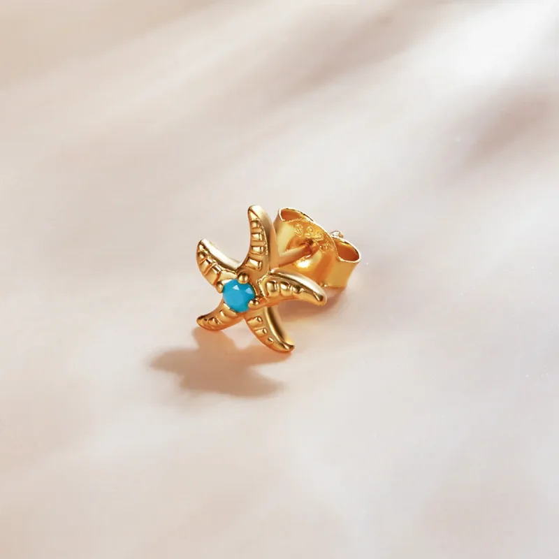 (slika za) Pandora Style 18ct pozlačeni uhani Skrivnostna španska morska zvezda - SCE1152 - Ogled 2