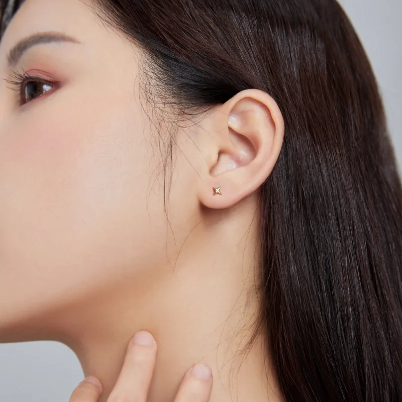 (slika za) Pandora Style 18ct pozlačeni uhani z zlatimi zvezdami - SCE1117 - Ogled 6