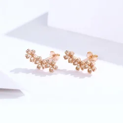 Pandora Style Pink uhani iz rožnatega zlata - SCE419-C