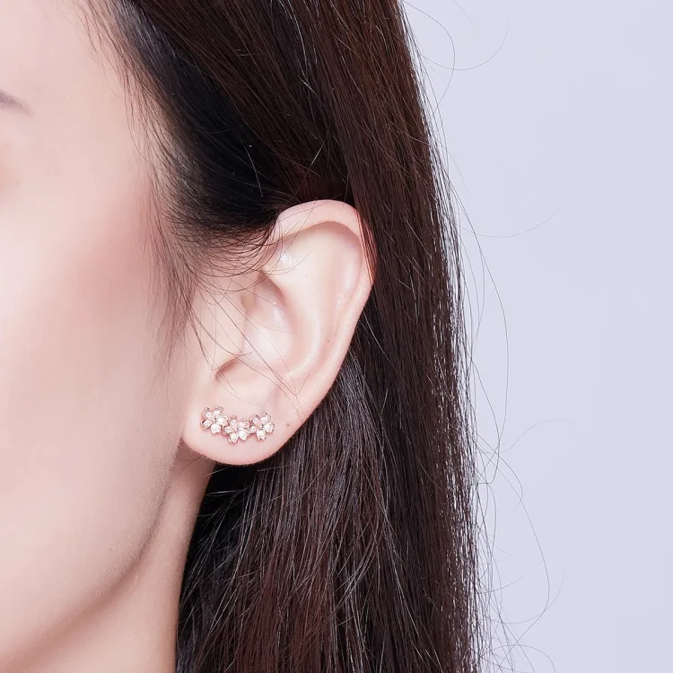Pandora Style Pink uhani iz rožnatega zlata - SCE419-C