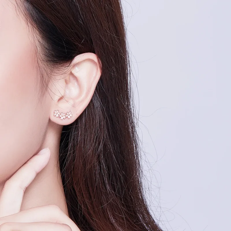 (slika za) Pandora Style Pink uhani iz rožnatega zlata - SCE419-C - Ogled 6