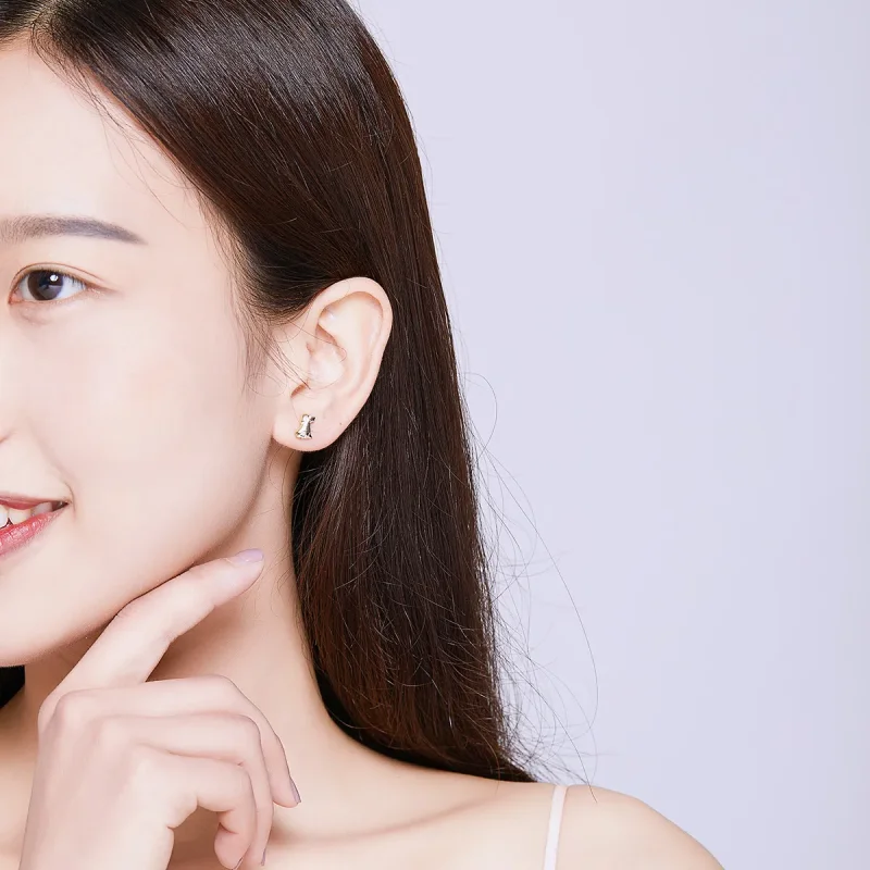 (slika za) Pandora Style pozlačeni uhani s čepki kužka - SCE584-C - Ogled 7