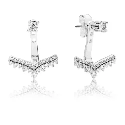 PANDORA Uhani Princess Wish, prozoren CZ - 297739CZ