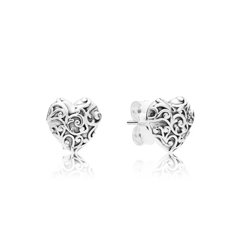 (slika za) PANDORA Uhani Regal Hearts - 297693 - Slika izdelka