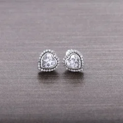 PANDORA uhani s bleščečimi srčki - 290568CZ