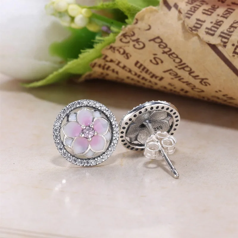 (slika za) PANDORA Uhani s cvetovi magnolije - PT0076-1 - Ogled 3