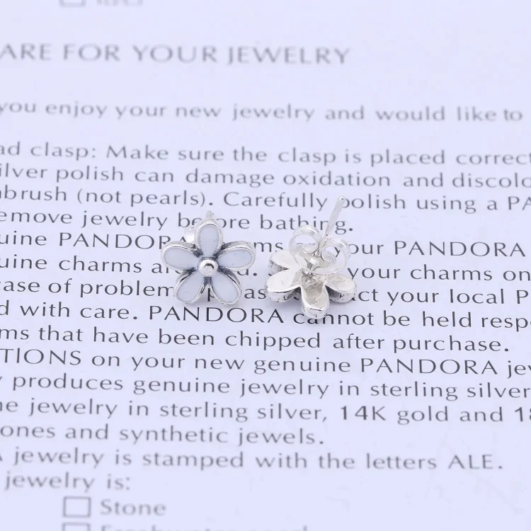 PANDORA Uhani s cvetovi marjetic - 290538EN12
