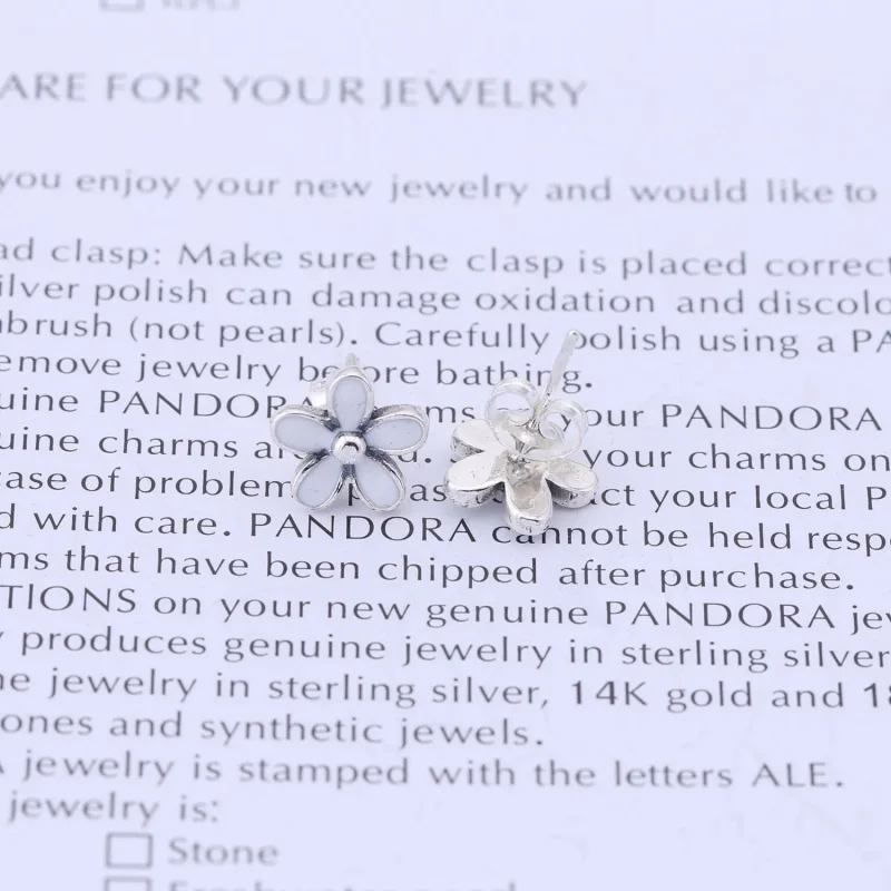 (slika za) PANDORA Uhani s cvetovi marjetic - 290538EN12 - Ogled 2