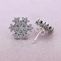 PANDORA uhani v obliki snežinke - 290589CZ