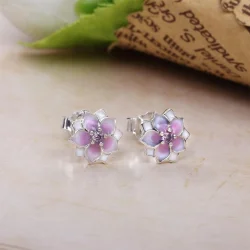 PANDORA Uhani z žebljičkom Magnolia Bloom - 290739PCZ