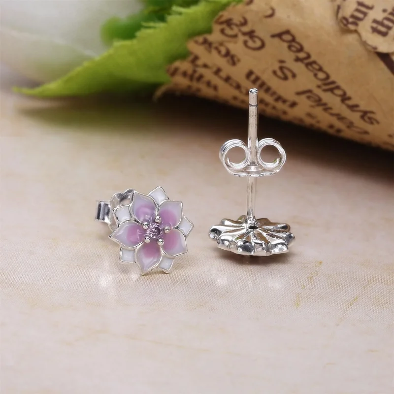 (slika za) PANDORA Uhani z žebljičkom Magnolia Bloom - 290739PCZ - Ogled 3