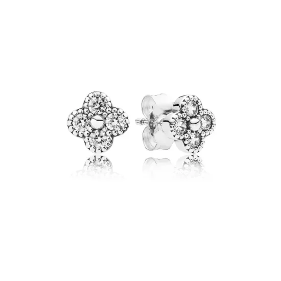 (slika za) PANDORA Uhani z orientalskimi cvetovi - 290647CZ