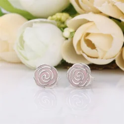 PANDORA Uhani z roza vrtnicami - 290554EN40