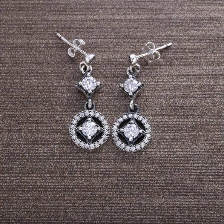 PANDORA Vintage Allure uhani v obliki diamanta - 290722CZ