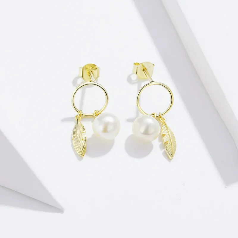 (slika za) Pozlačeni v stilu Pandora Veselite se visečih uhanov - SCE671 - Ogled 4