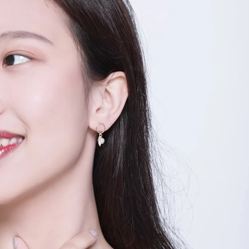 (slika za) Pozlačeni v stilu Pandora Veselite se visečih uhanov - SCE671 - Ogled 6