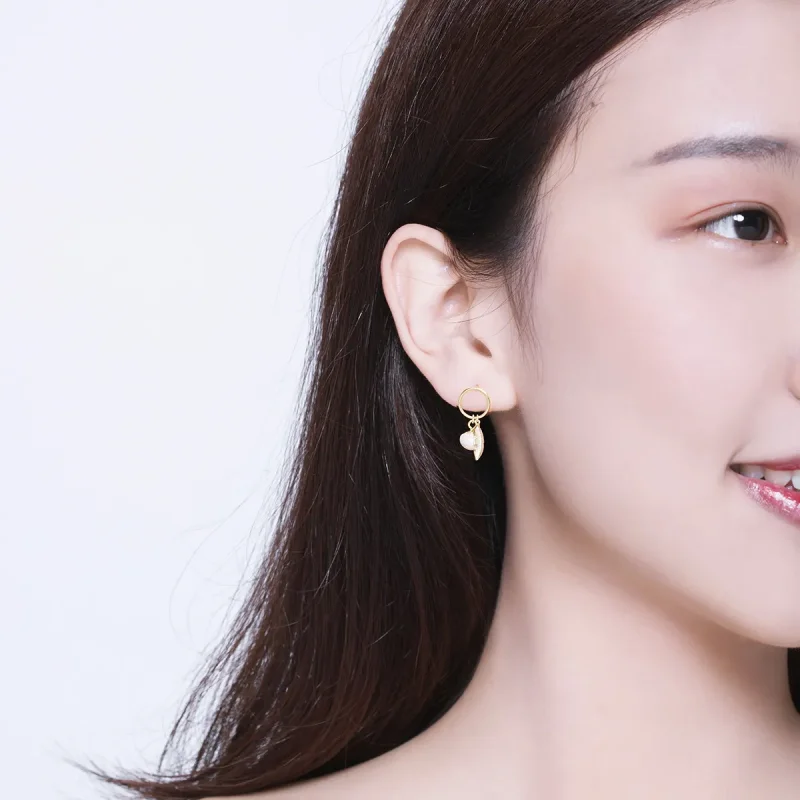 (slika za) Pozlačeni v stilu Pandora Veselite se visečih uhanov - SCE671 - Ogled 7